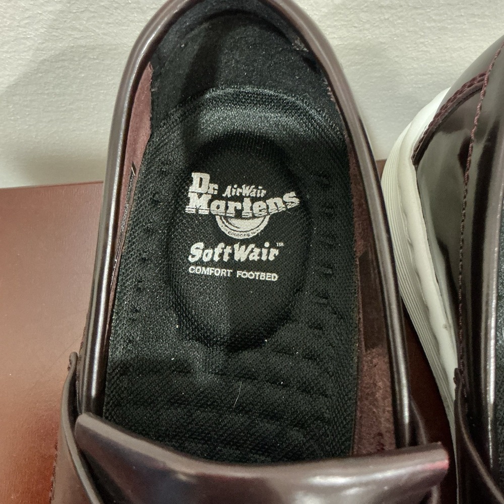 Dr Martens Edison Shoes M 7 W 8 Maroon Leather Tassel Kiltie Loafers Sneakers - Picture 5 of 6